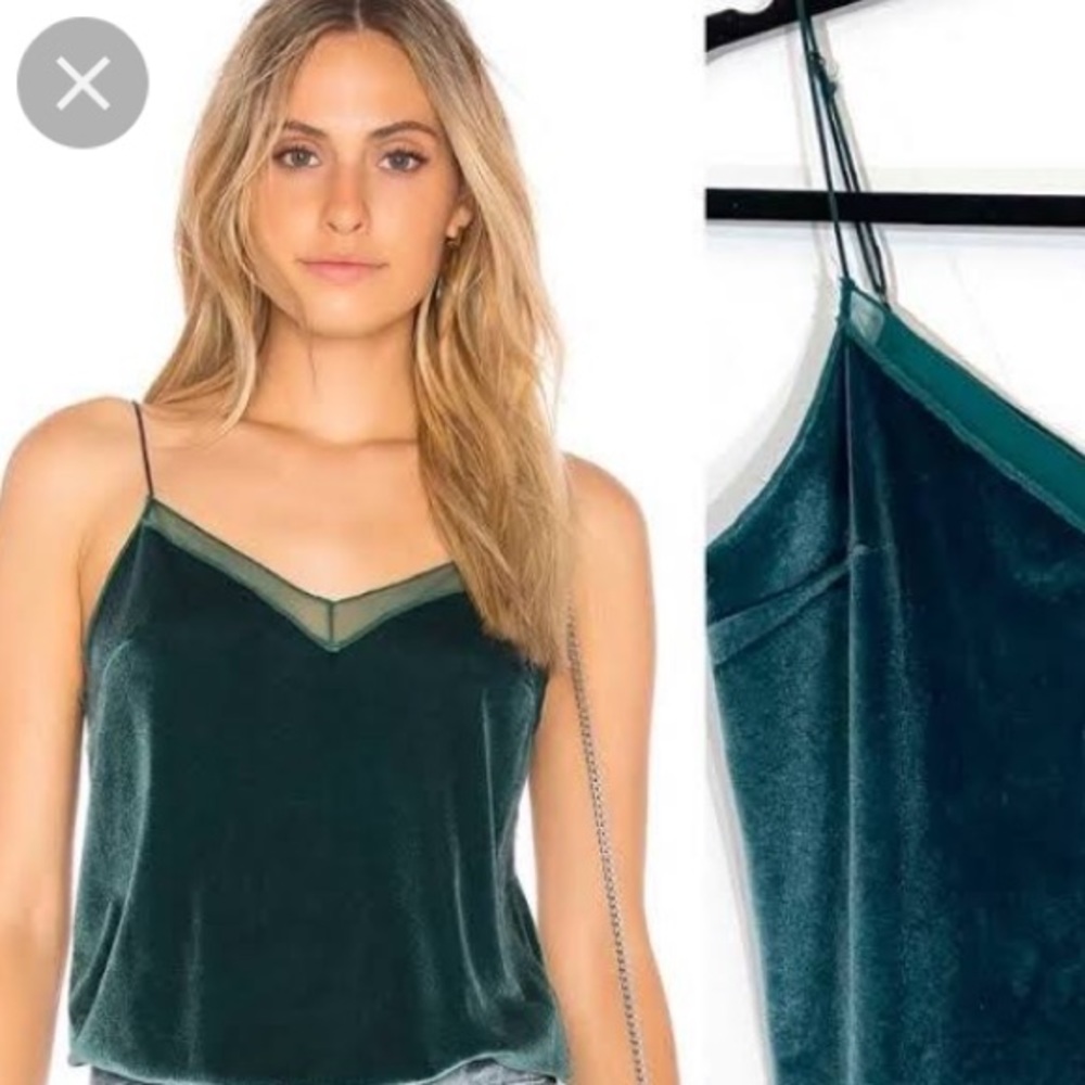 Free people green velvet tank